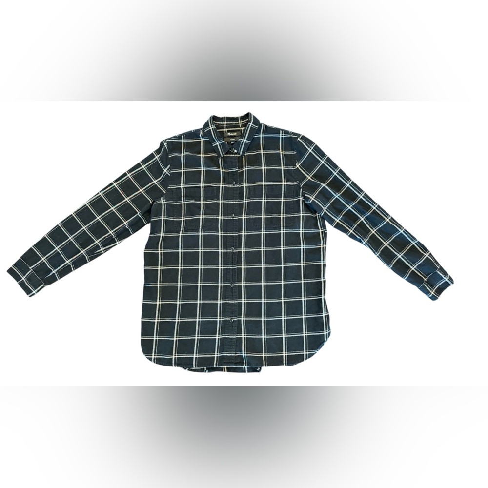Madewell Black and White Plaid Button Down Shirt - Picture 4 of 6